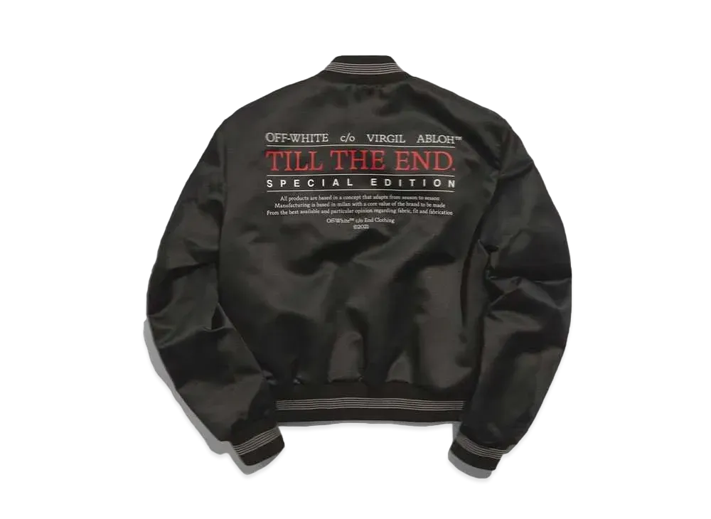OFF-WHITE END. TILL THE END VARSITY JACKET "Black"