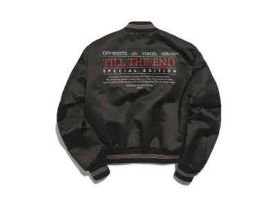 OFF-WHITE END. TILL THE END VARSITY JACKET "Black"