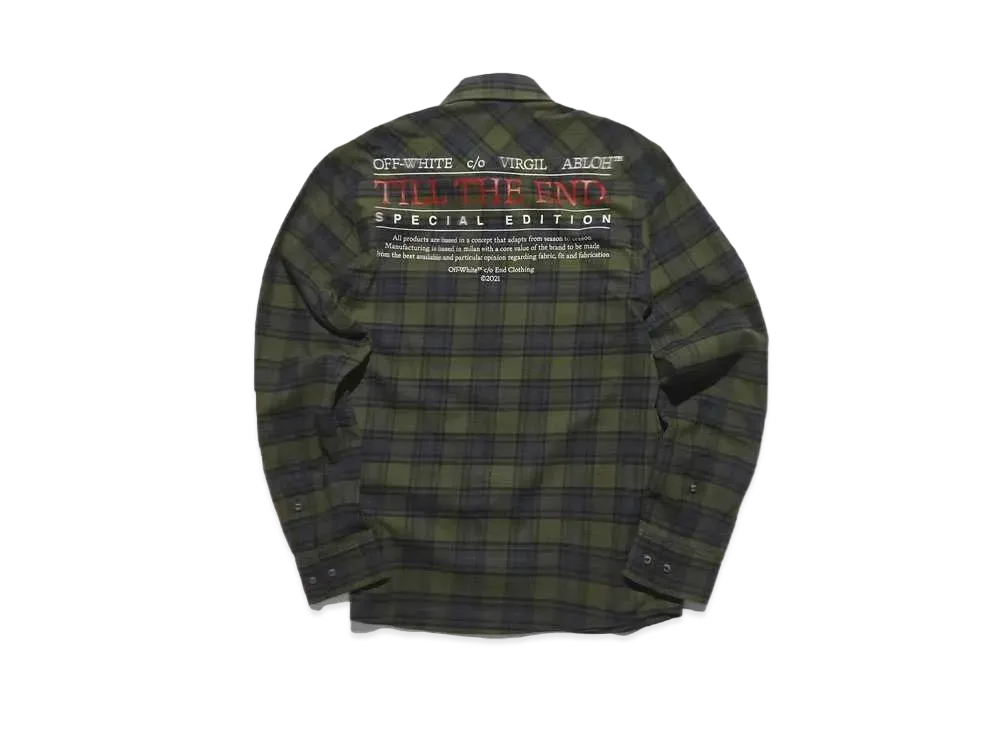 OFF-WHITE END. TILL THE END FLANNEL SHIRT "Green"