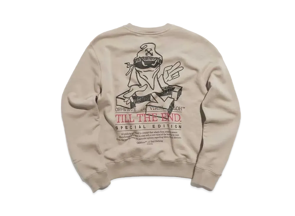 OFF-WHITE END. BIG BANDIT CREW SWEAT "Beige"