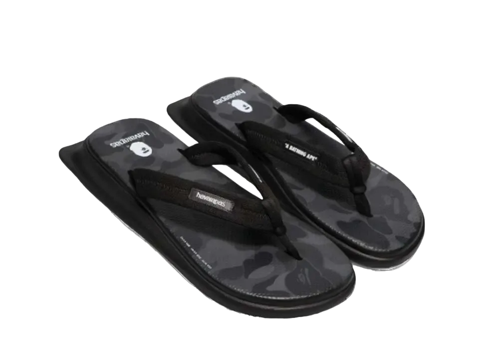 A BATHING APE®︎ × Havaianas Tradi Zori "Black Camo"