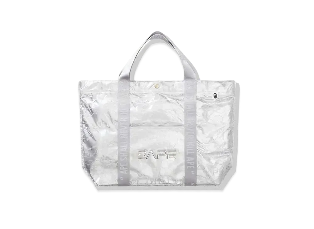 A BATHING APE HAJIME SORAYAMA SHARK TOTE BAG "Silver"