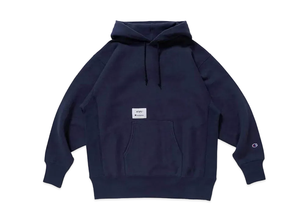 Wtaps × Champion Reverse Weave Hooded Sweatshirt "Navy"