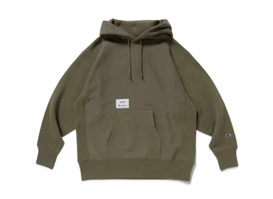 Wtaps × Champion Reverse Weave Hooded Sweatshirt "Olive"