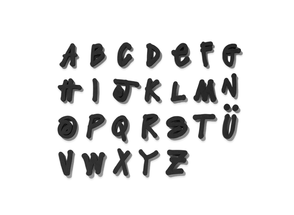 Stussy ALPHABET MAGNETS "Black"