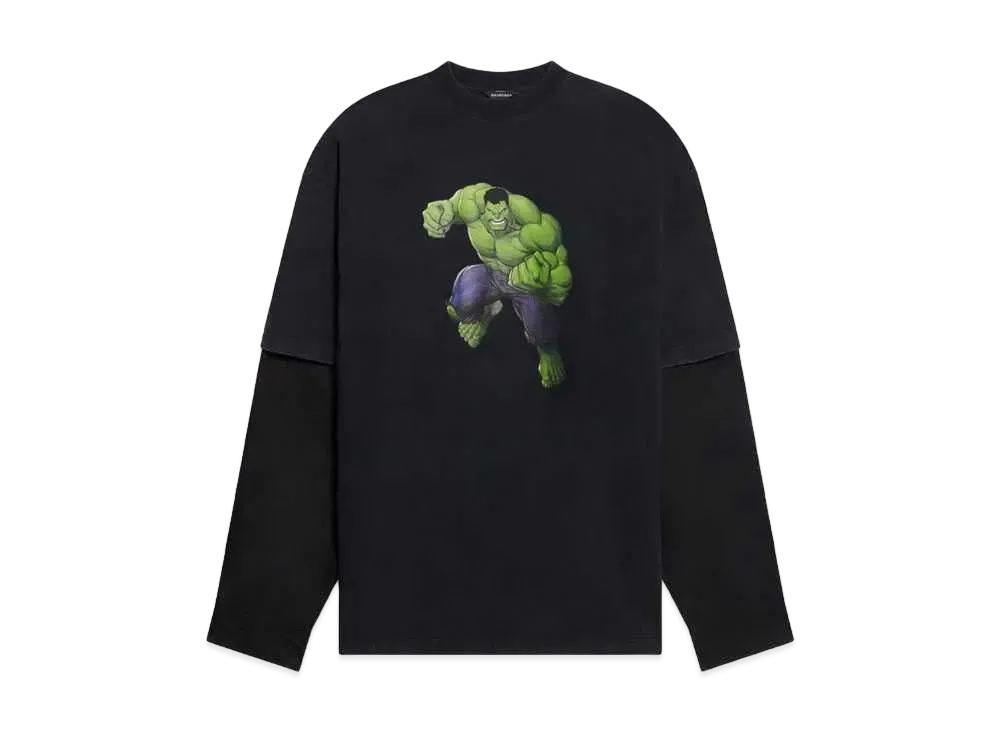Balenciaga HULK 2021MARVEL LAYERED T-SHIRT "Black"