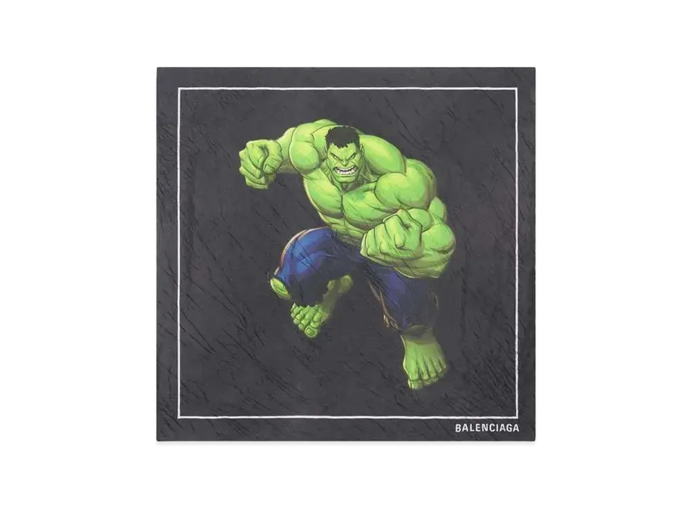 Balenciaga HULK 2021MARVEL SQUARE SCARF "Black"