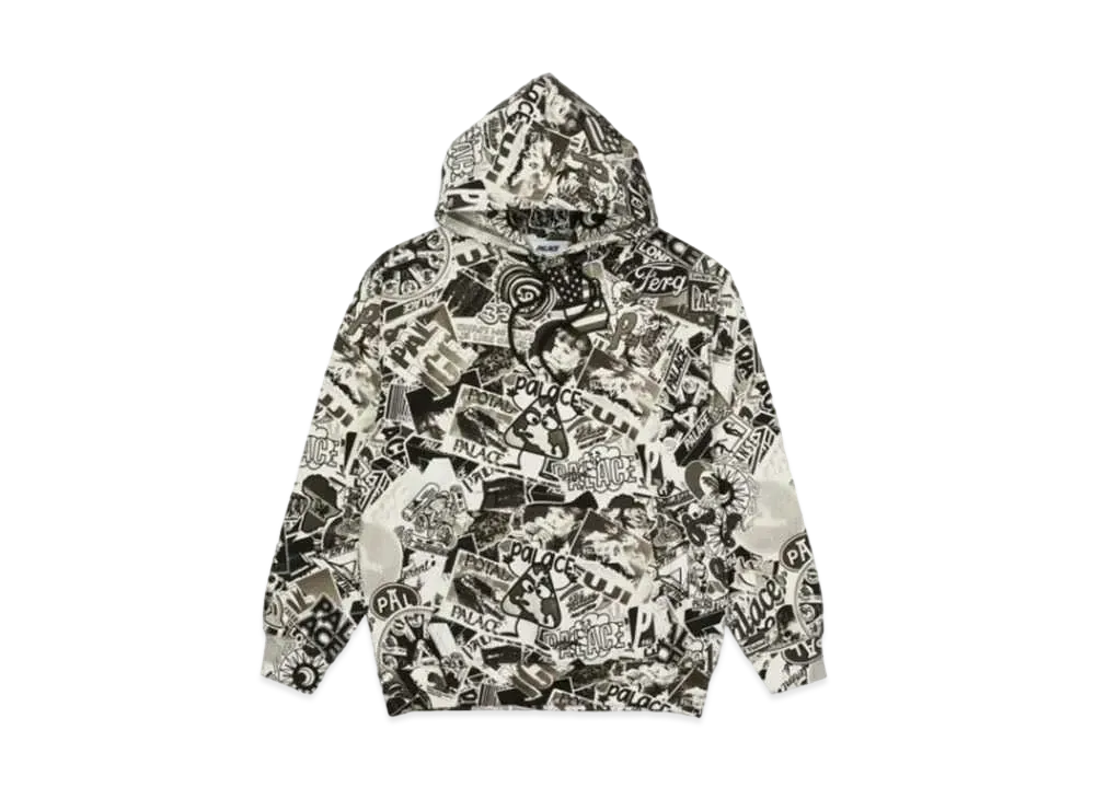 PALACE STICKER PACK HOOD "Black White"