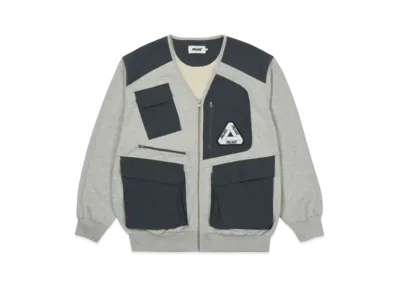 PALACE UTILITY ZIP FRONT PANEL SWEAT "Grey"