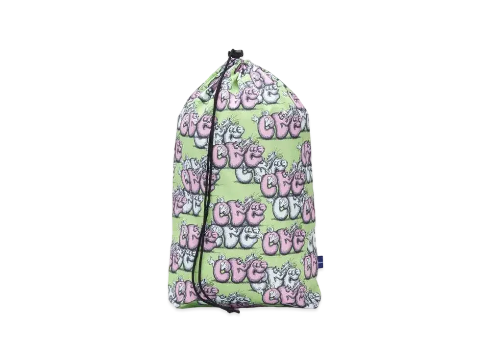 CDG Shirt x Kaws Drawstring Bag "Green Pink"