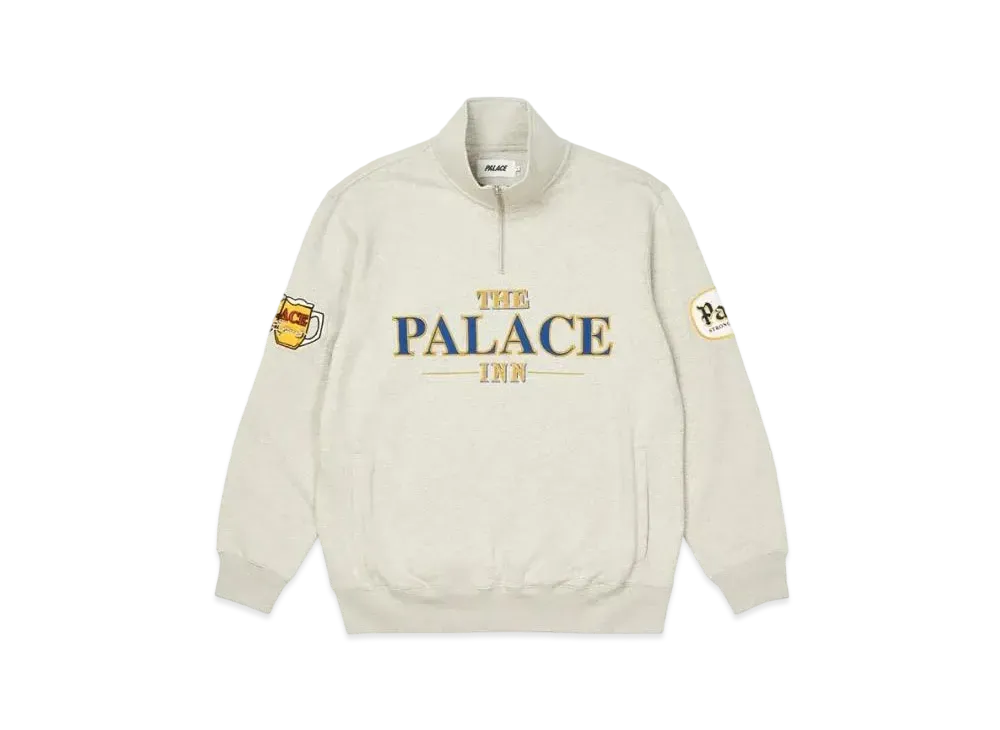 PALACE PUB GRUB FUNNEL NECK "Grey Marl"