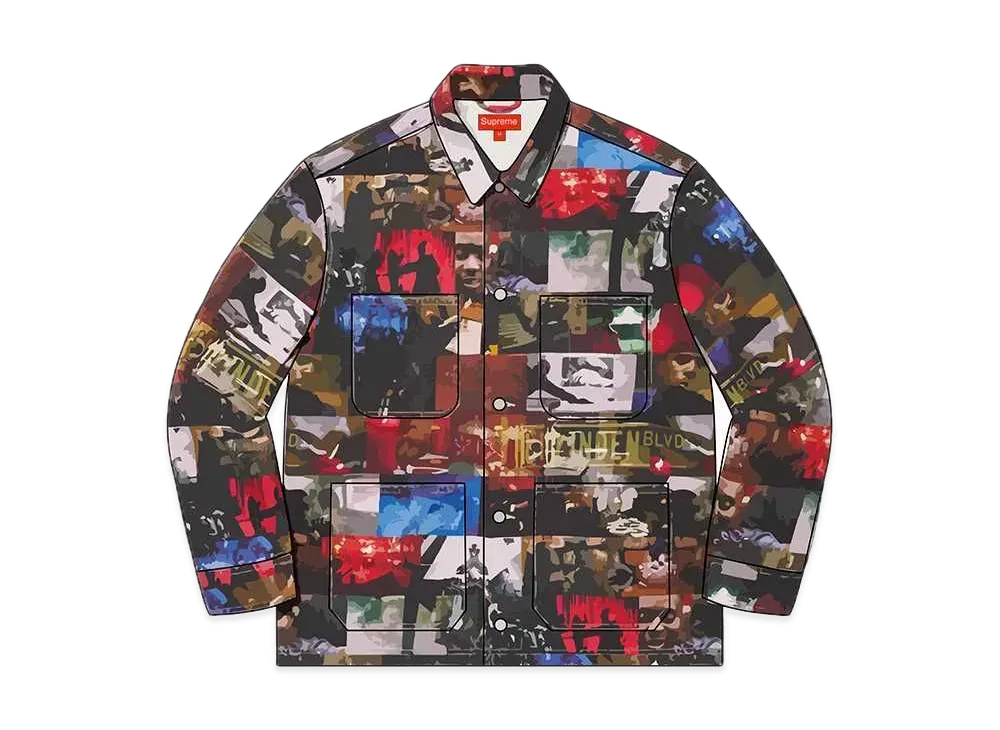 Supreme Nas and DMX Collage Denim Chore Coat "Multi"