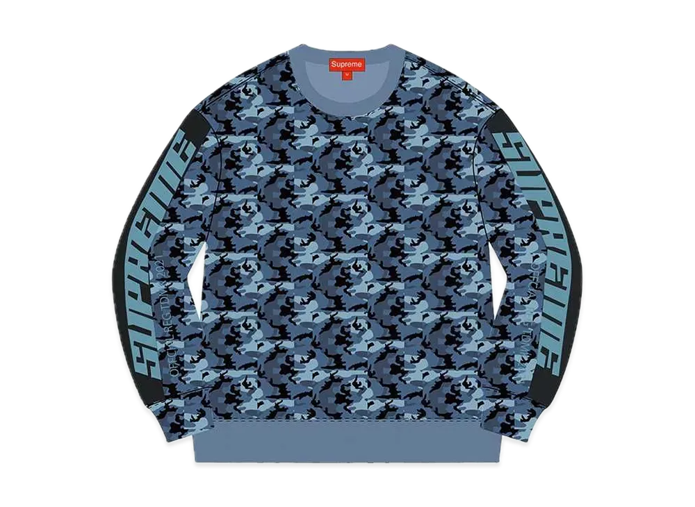 Supreme Sleeve Stripe Sweater "Blue Camo"