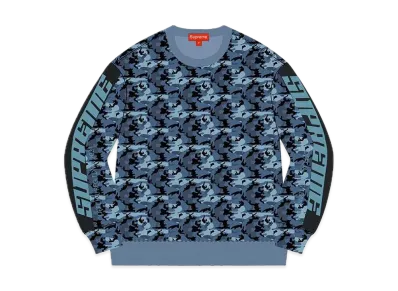 Supreme Sleeve Stripe Sweater "Blue Camo"