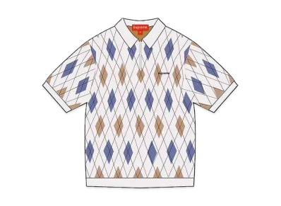 Supreme Argyle Zip Polo "White"