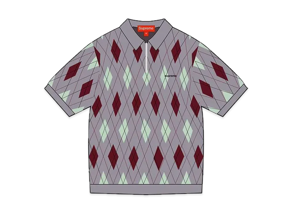 Supreme Argyle Zip Polo "Grey"