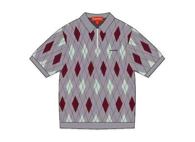 Supreme Argyle Zip Polo "Grey"