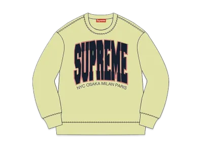 Supreme Cities Arc Crewneck "Pale Lime"