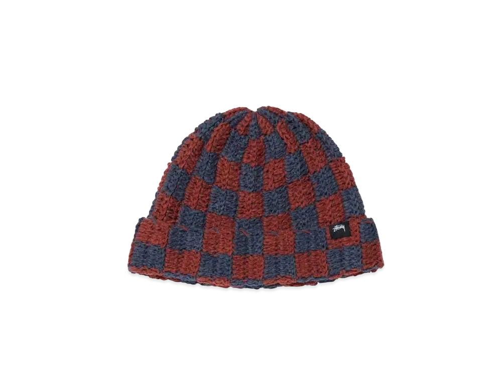 Stussy CROCHET CHECKER BEANIE "Navy"