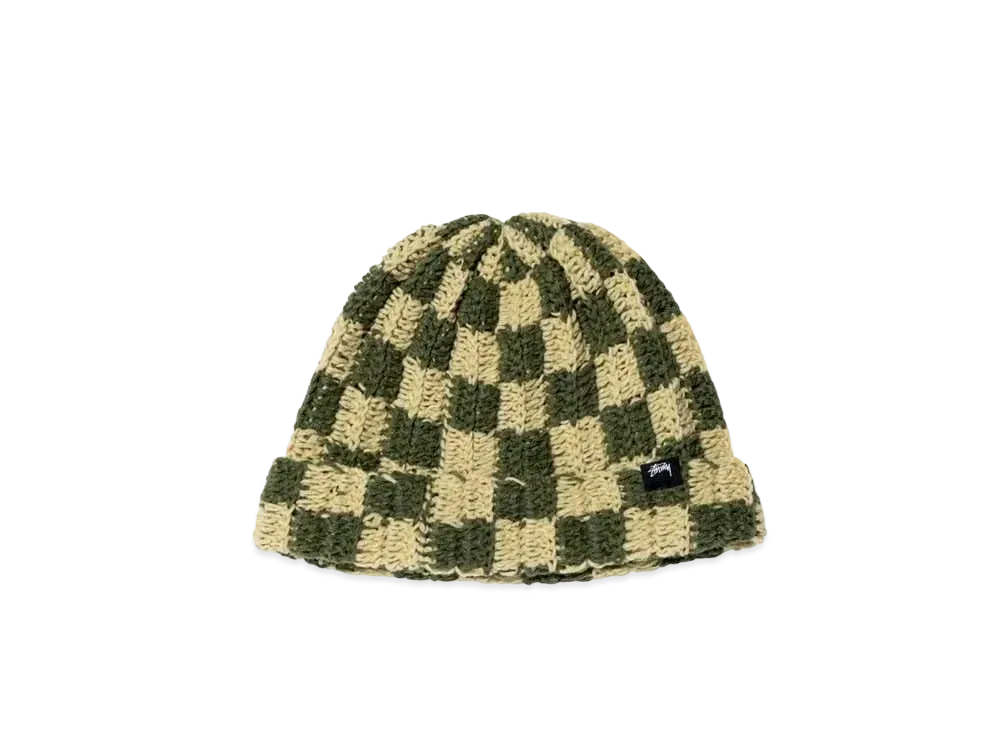 Stussy CROCHET CHECKER BEANIE "Olive"
