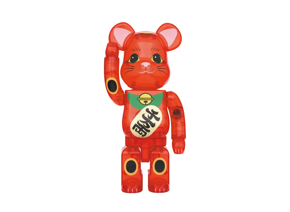 Bearbrick Maneki Neko Plum transparent 400％