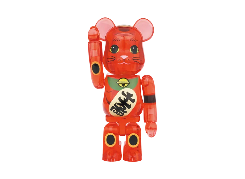 Bearbrick Maneki Neko Plum transparent 100%