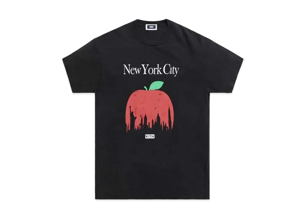 キス ビッグ アップル ヴィンテージ Tシャツ "ブラック" 