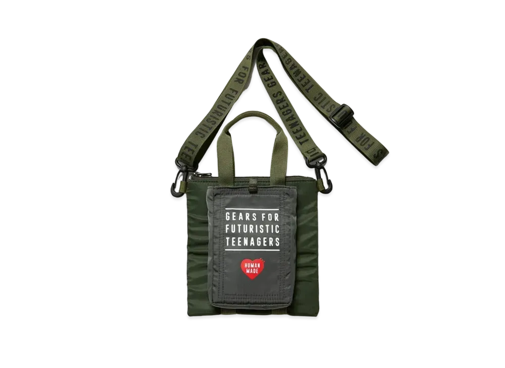 ヒューマン メイド ショルダー ミニ ヘルメット バッグ "オリーブ"