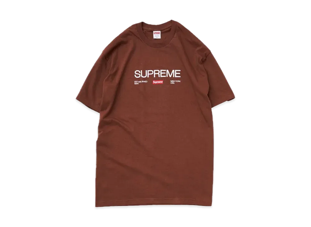 シュプリーム Est. 1994 Tシャツ "ブラウン"