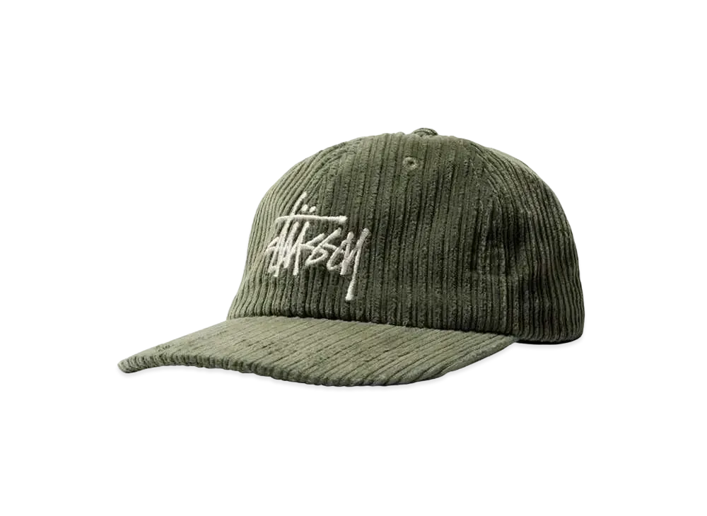 Stussy CORDUROY BIG LOGO LOW PRO CAP "Olive"