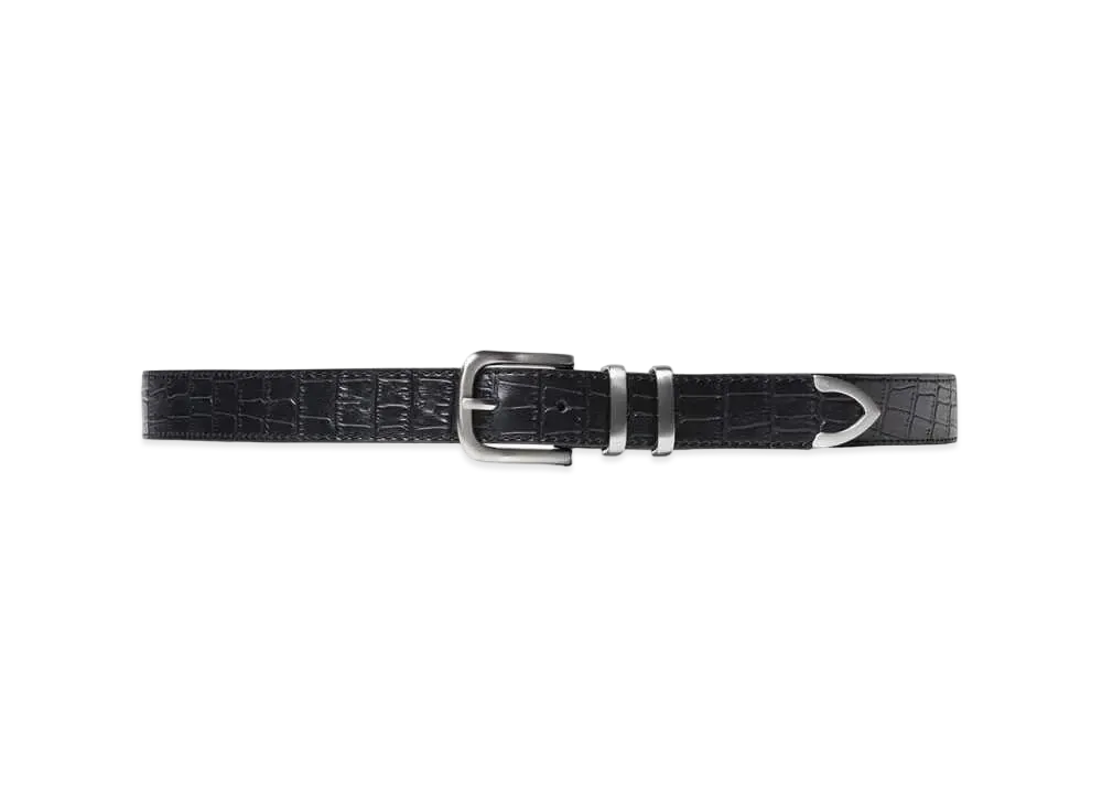 Stussy GATOR LEATHER DRESS BELT "Black"/() Stussy GATOR LEATHER DRESS BELT "Black"/()