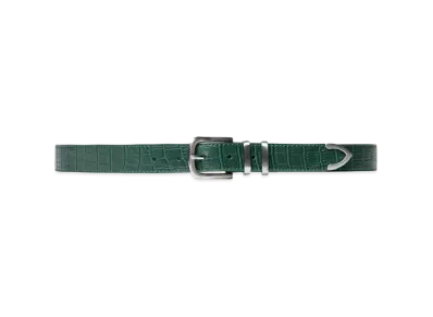 Stussy GATOR LEATHER DRESS BELT "Green"