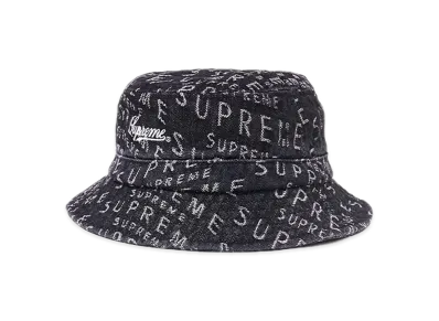 Supreme Warp Jacquard Logos Denim Crusher "Black"