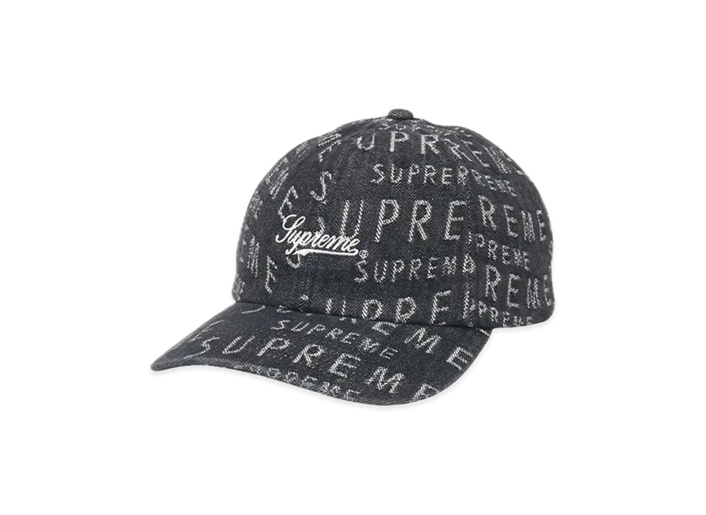 Supreme Warp Jacquard Logos Denim 6-Panel "Black"
