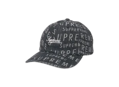 Supreme Warp Jacquard Logos Denim 6-Panel "Black"