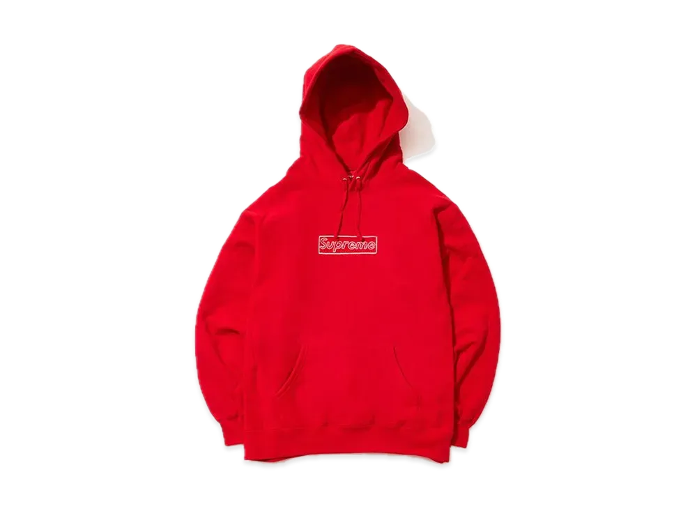 Supreme KAWS Chalk Logo Hooded Sweatshirt "Red"(2021)