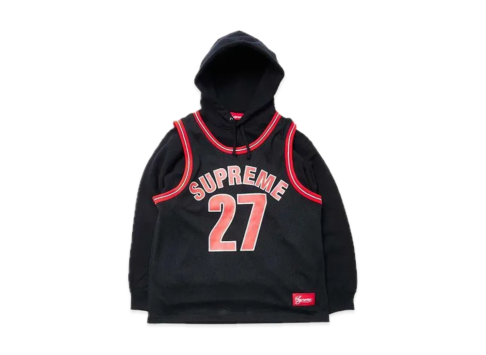 Supreme Basketball Jersey Hooded Sweatshirt "Black"