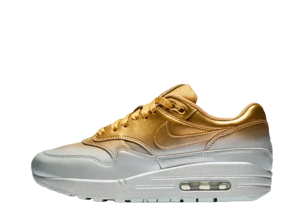 NIKE Women's AIR MAX 1 LX "METALLIC GOLD/METALLIC PLATINUM"