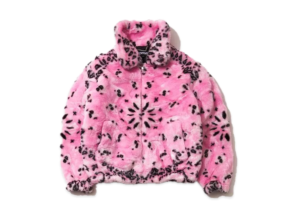 Supreme Bandana Faux Fur Bomber Jacket "Pink"