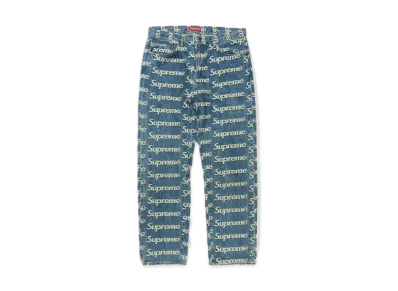 Supreme Frayed Logos Regular Jean "Blue"