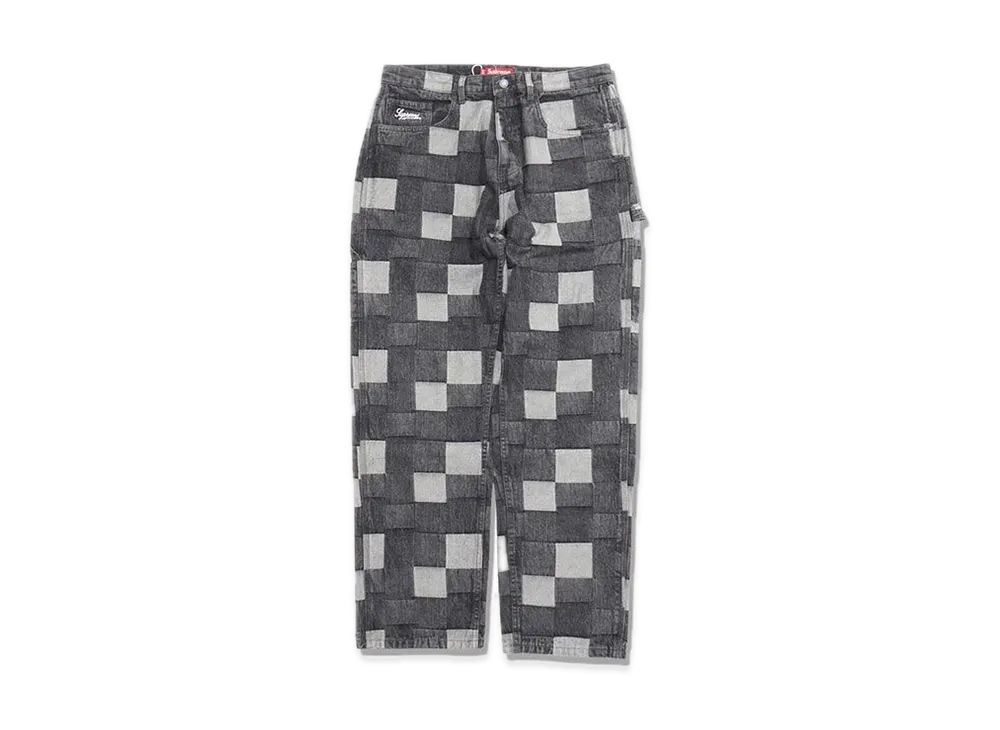 シュプリーム パッチド デニム ペインター パンツ "ブラック"