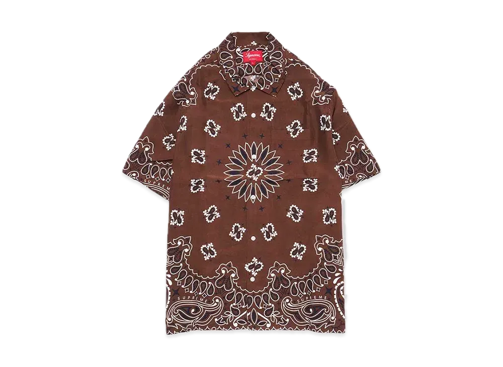 Supreme Bandana Silk S/S Shirt "Brown"