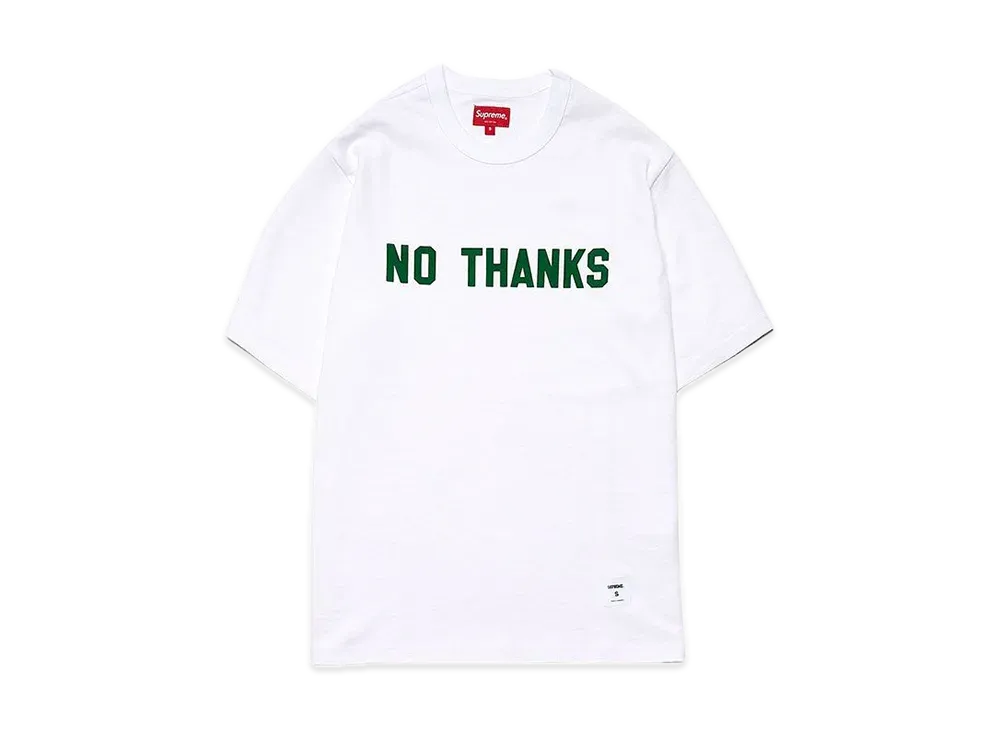 シュプリーム ノー サンクス S/S トップ "ホワイト"