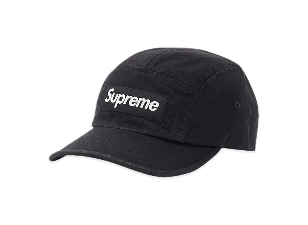 Supreme Washed Chino Twill Camp Cap "Black"(21FW)