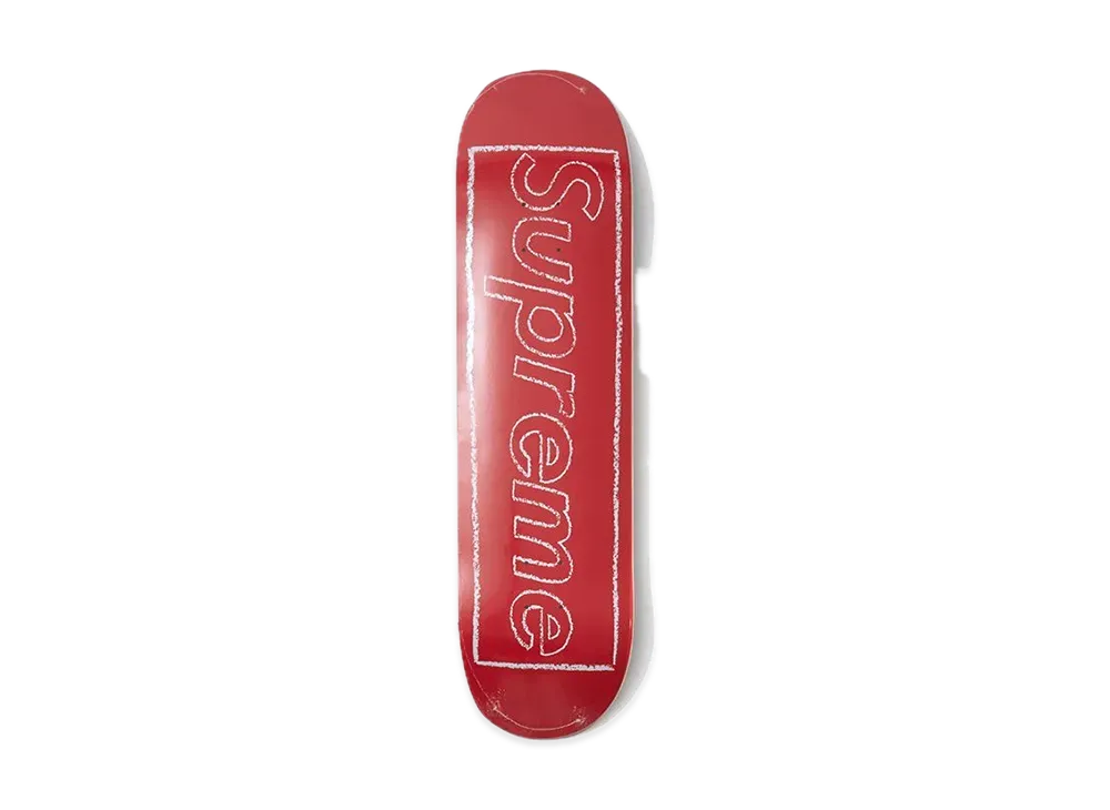 Supreme KAWS Chalk Logo Skateboard "Red"