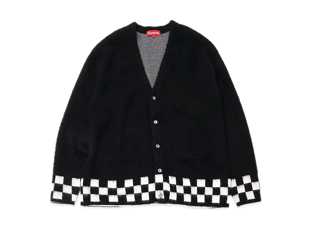 Supreme Brushed Checkerboard Cardigan M Supreme Brushed