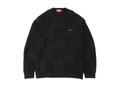 Supreme Tonal Checkerboard Small Box Sweater "Black"