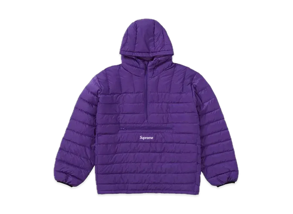 シュプリーム マイクロ ダウン ハーフ ジップ フーディ プルオーバー "パープル" (20FW)