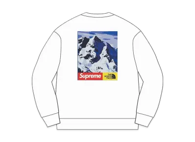 Supreme x The North Face Mountain Crewneck Sweatshirt "White"