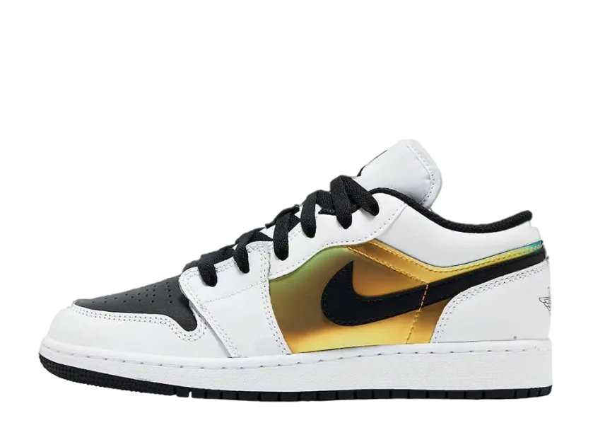 ナイキ GS エアジョーダン1 ロー SE "ホワイト/ブラック/メタリックゴールド"